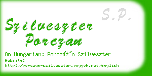 szilveszter porczan business card